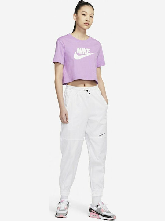 Sportswear Women's Athletic Crop Top Short Sleeve Violet Shock
