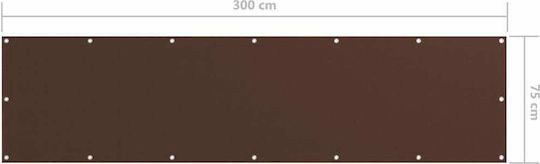 vidaXL Rectangular Shade Divider Brown in Roll With Hoop & with PU Coating 0.75x3m made of Oxford fabric