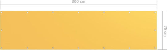 vidaXL Rectangular Shade Divider Yellow in Roll With Hoop & with PU Coating 0.75x3m made of Oxford fabric