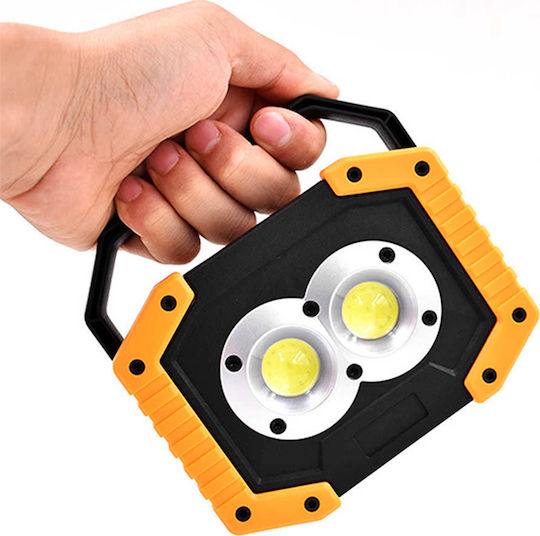 GloboStar Προβολέας Εργασίας Επαναφορτιζόμενος LED IP65 με Φωτεινότητα έως 2000lm 20W