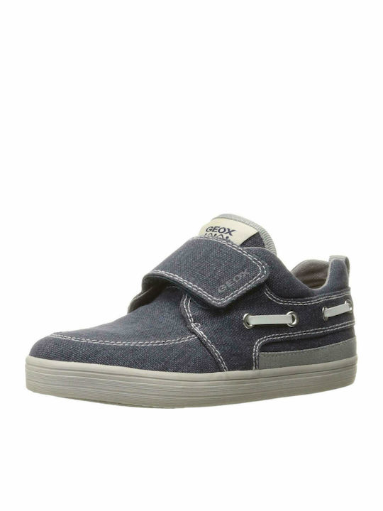 Boys Fabric Moccasins with Velcro Kiwi Navy Blue J52A7G 00010 C4002