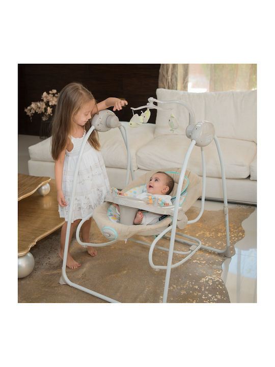 Lorelli Electric Baby Relax Swing Tango with Music and Vibration Rose Stars for Child up to 12kg