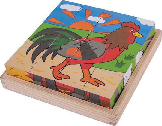 Lemnos Puzzle pentru Copii Ferma 16buc Big Jigs