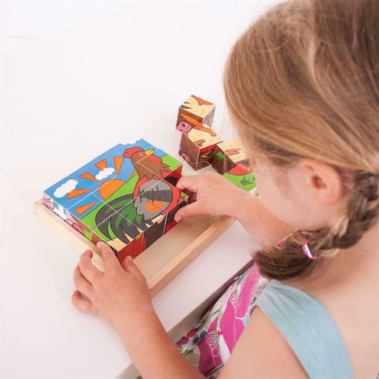 Lemnos Puzzle pentru Copii Ferma 16buc Big Jigs