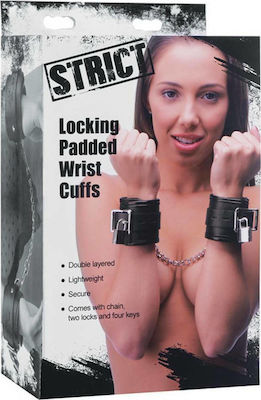 XR Frisky Locking Padded Wrist Cuffs With Chain