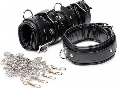 XR Strict Leather Slave Bondage Shackle Set in Schwarz Farbe