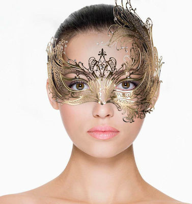 Easytoys Venetian Asymmetrical Mask BDSM Маска в Златен Цвят ET116GLD