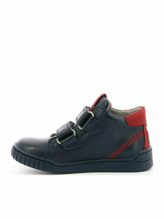 Winopo Kids Sneakers High with Scratch Navy Blue