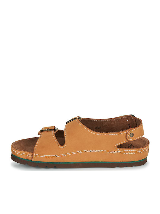 Airbag Leather Men's Sandals in Brown Color