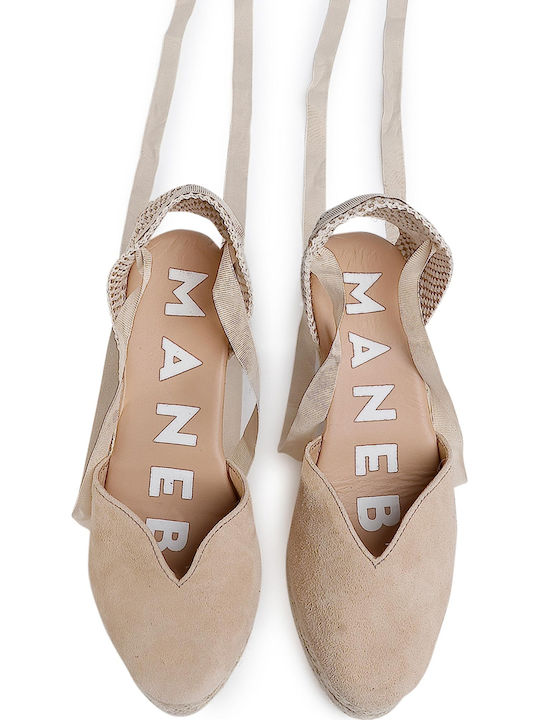 Damenplattformen im Espadrilles-Stil Beige