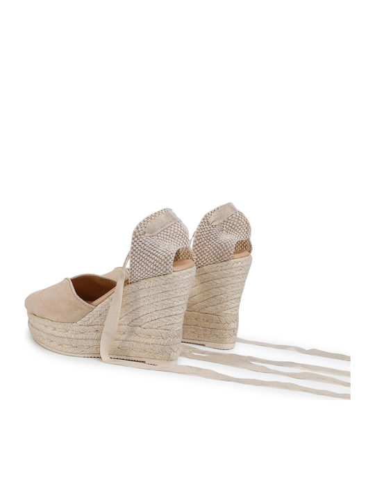 Damenplattformen im Espadrilles-Stil Beige