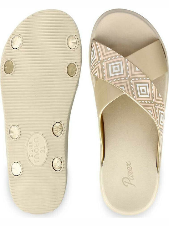 Frauen Flip Flops in Beige Farbe