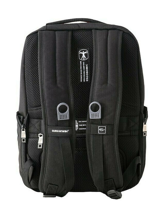 Suissewin Backpack Αδιάβροχο Μαύρο