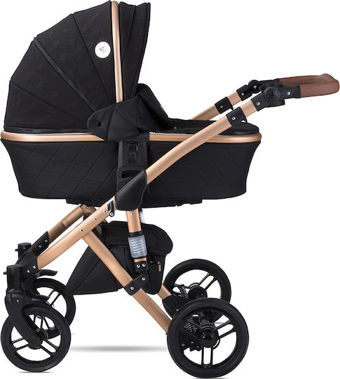 Lorelli Rimini Premium Бебешка количка 3 в 1 Черни звезди