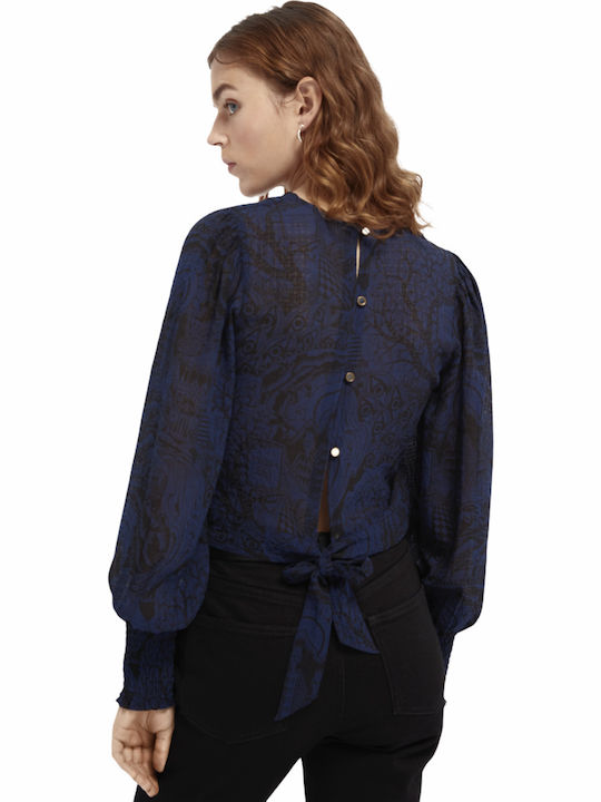 Scotch & Soda Women's Blouse Long Sleeve Blue