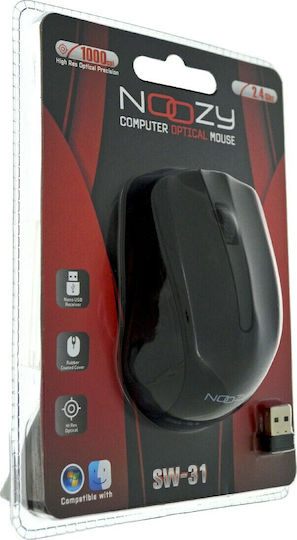 Noozy SW-31 Ασύρματο Ποντίκι Μαύρο