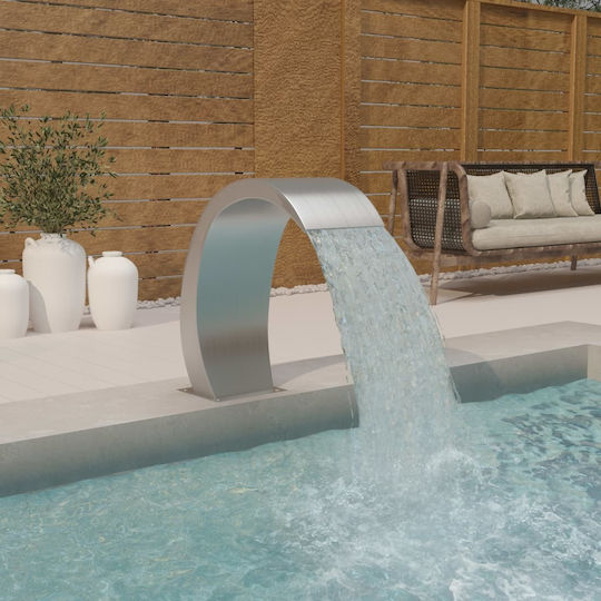 vidaXL Pool Waterfall made of Stainless Steel 70x30x60cm Silver