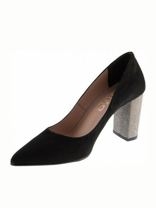 Ellen Pumps mit Chunky hohem Absatz Schwarz