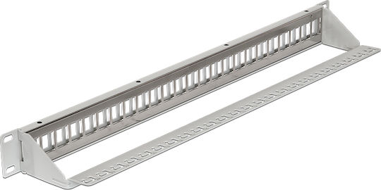 DeLock Keystone Patch Panel für Rack 1U 19" 24 Ports Gray