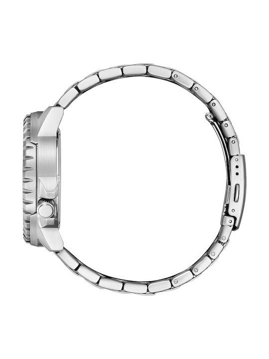 Citizen Promaster Ανδρικό Ρολόι 46mm Αυτόματο με Ασημί Μεταλλικό Μπρασελέ