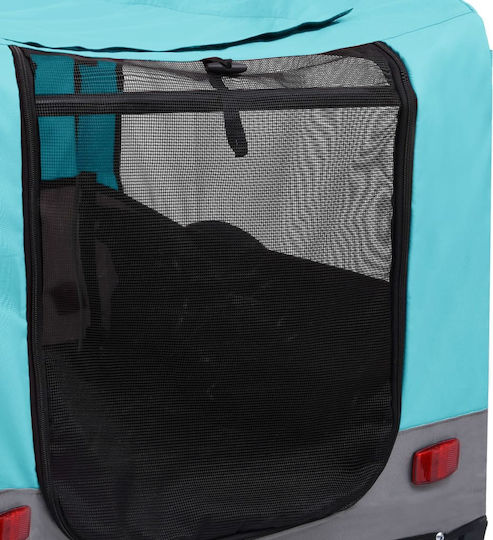 vidaXL Fahrradanhänger für Hunde Türkis L95xB63.5xH107cm.