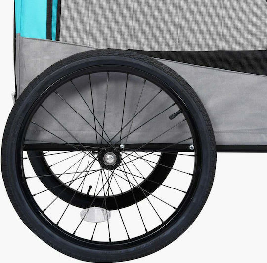 vidaXL Fahrradanhänger für Hunde Türkis L95xB63.5xH107cm.