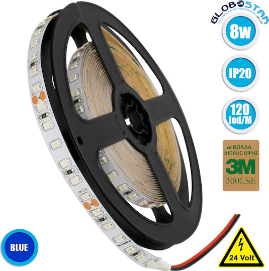 GloboStar LED-Streifen 24V Blau Licht 5m Typ SMD2835