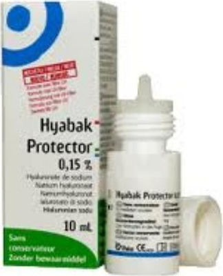 Thea Pharma Hellas Hyabak Protector 0.15% Picături Oftalmice cu Acid Hialuronic pentru Ochi Uscat 10ml