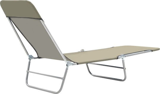 vidaXL Foldable Steel Beach Sunbeds Brown 182x56x24.5cm 2pcs