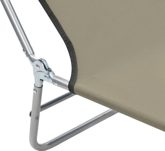 vidaXL Foldable Steel Beach Sunbeds Brown 182x56x24.5cm 2pcs