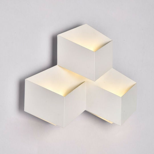 V-TAC Modern Leuchte Wand mit Integrierter LED und Warmweißes Licht 44x33.5x7.5cm
