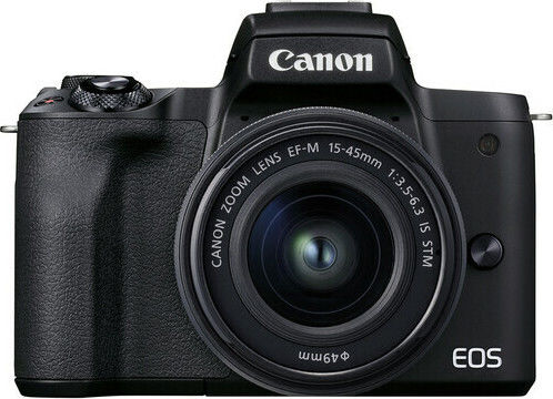 Canon EOS M50 Mark II Mirrorless Φωτογραφική Μηχανή Kit (EF-M 15-45mm F3.5-6.3 IS STM) Μαύρη