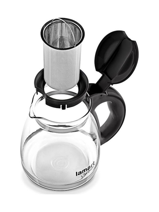 Lamart Βραστήρας με Φίλτρο Γυάλινος Μαύρη 1500ml