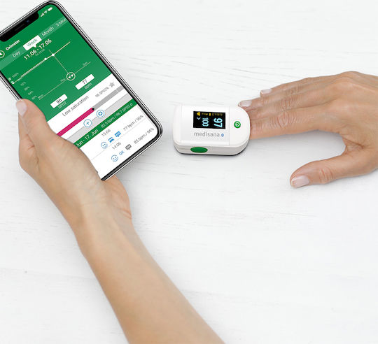 Medisana PM 100 Connect Παλμικό Οξύμετρο Δακτύλου με Bluetooth Λευκό