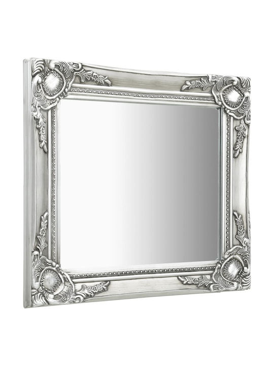 vidaXL Wall Mirror with Silver Wooden Frame 50x50cm 1pcs