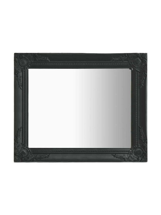 vidaXL Wall Mirror with Black Wooden Frame 60x50cm 1pcs