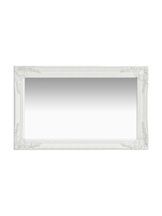 vidaXL Wall Mirror with White Wooden Frame 80x50cm 1pcs