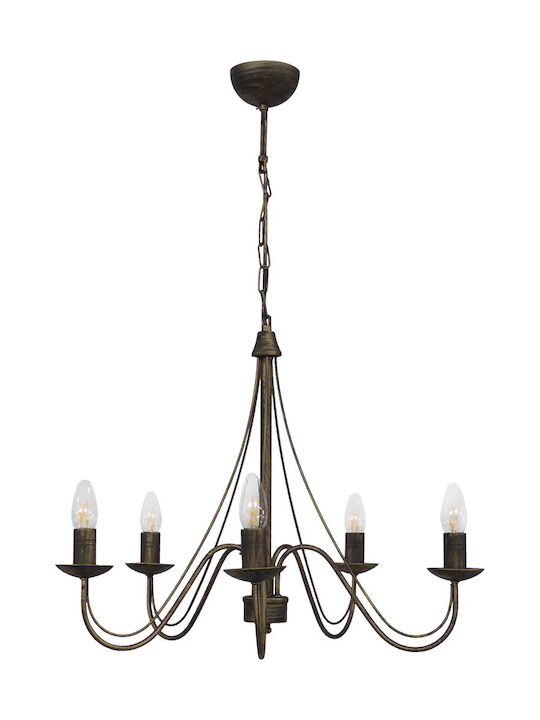 Heronia S-11 5/L BR Chandelier Candlestick 5xE14 Bronze 01-0259