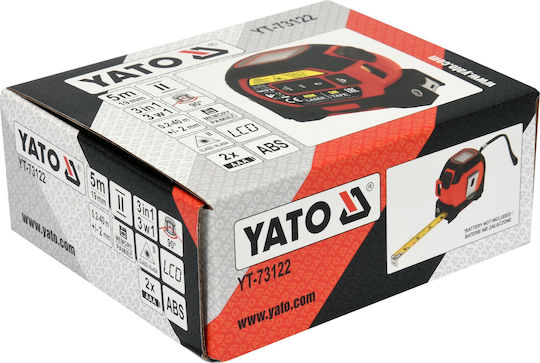 Yato Tape Measure with Auto-Rewind 19mm x 5m με Laser