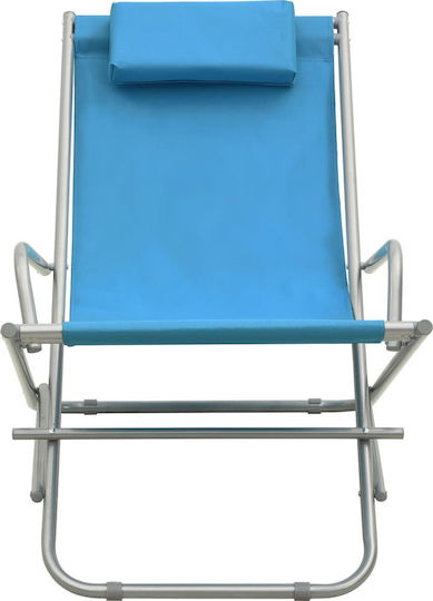 vidaXL Scăunel de Plajă cu Spătar Înalt Turcoaz 61cm. Set 2buc