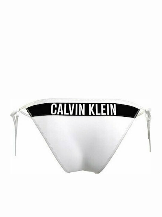 Calvin Klein Bikini Slip mit Schnürchen Weiß