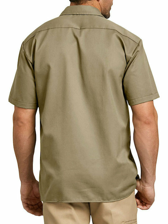 Dickies Men's Shirt with Short Sleeves Regular Fit Khaki