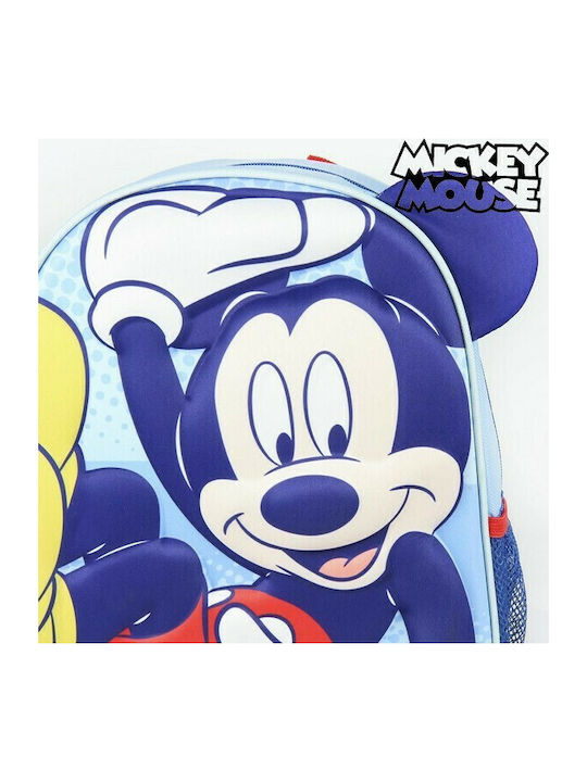 Cerda Mickey Mouse School Bag Trolley Elementary, Elementary Blue with Water Bottle Holder