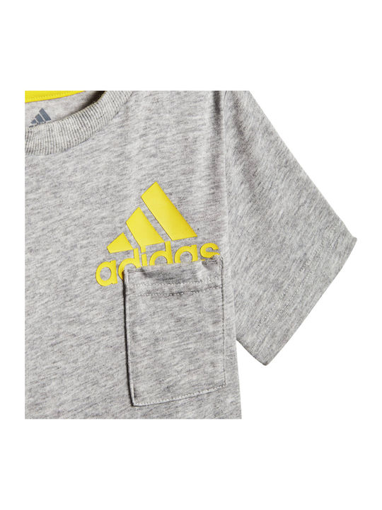adidas Παιδικό Σετ με Σορτς Γκρι 2τμχ