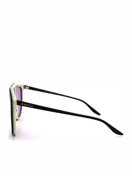 Gucci Damen Sonnenbrille mit Schwarz Kunststoff Gestell und Lila Linse GG0732S 004