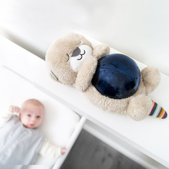 Zazu Kids Sleep Toy Projector Otto the Otter made of Fabric with White Noise and Light for 0++ Months