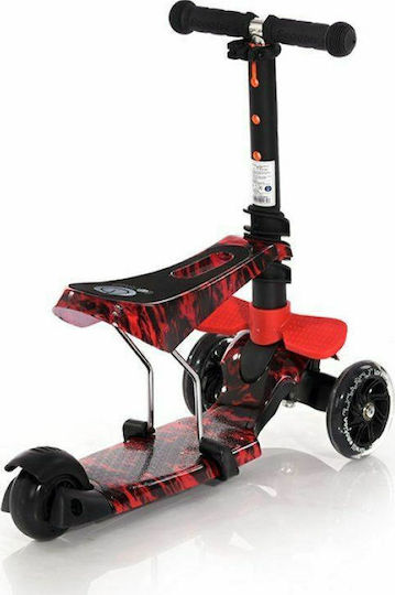Lorelli Kids Scooter Foldable Smart 2021 3-Wheel with Seat for 3+ Years Red