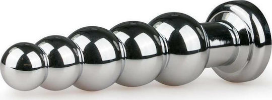 Easytoys Metal Butt Plug No14 Πρωκτική Σφήνα Silver/Clear 14cm