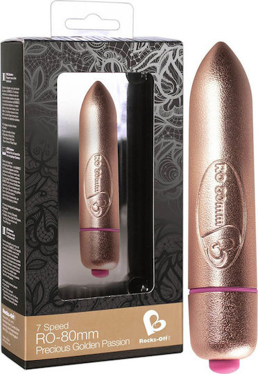Rocks Off 80mm Golden Passion Classic Vibrator 8cm Gold