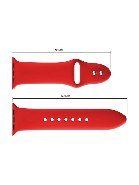 Tech-Protect Iconband Λουράκι Σιλικόνης με Pin Κόκκινο (Apple Watch 44/45/46mm/Ultra 49mm)